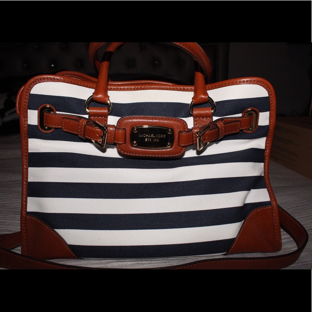 Michael Kors navy/white striped purse!